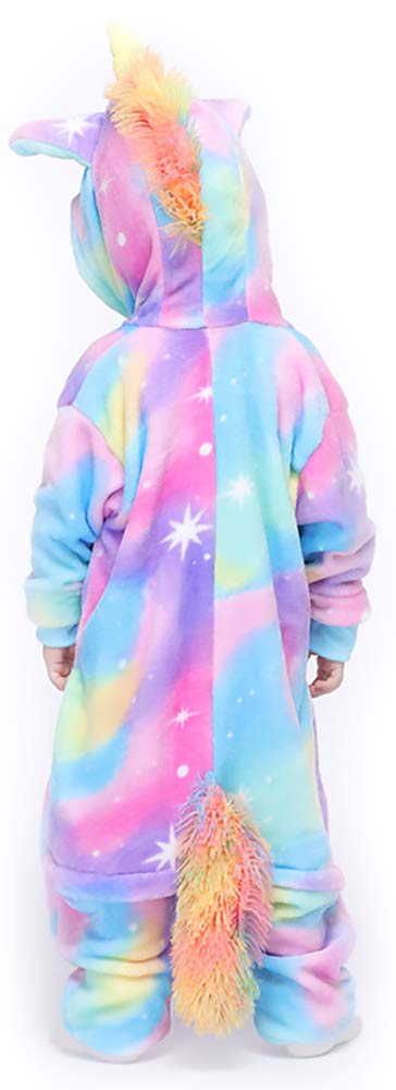 Easuit Colorful Unicorn Onesie Pajamas Animal Costume Halloween Cosplay Unisex Xmas Gifts for Kids 4-6 EA-Unicorn37 H-multicolor Unicorn - Image 4
