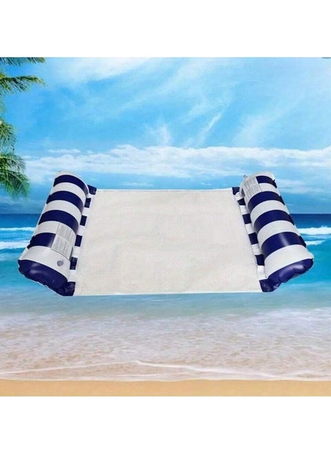 Blue and white inflatable float – versatile design allows it to be used as a lounge chair, floating bed, or swim pillow. Perfect for summer parties, pools, and beach fun.