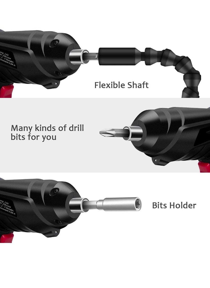 Y&D - Electric Screwdriver, 4.2V Cordless Screwdriver Rechargeable with 44pcs Bit Set, Front LED Light, Flexible Shaft Carrying Case, Easy for Small Home Projects, Micro USB - Image 1