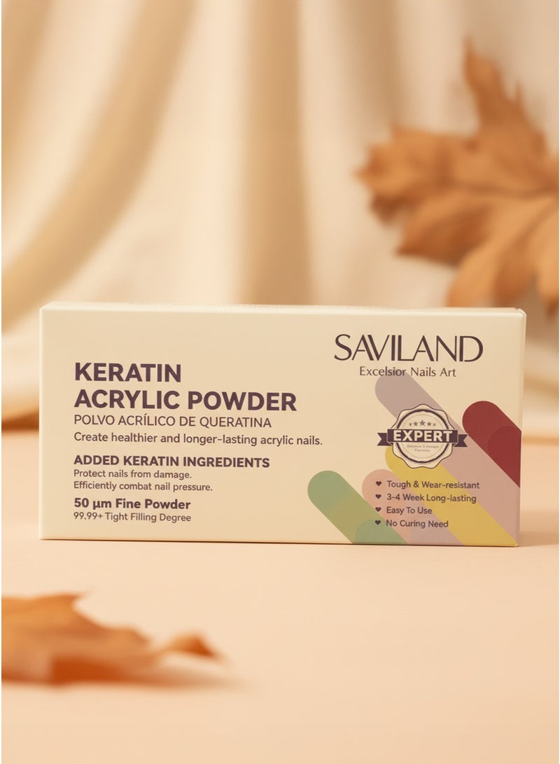 Saviland Keratin Acrylic Powder, 50 µm Fine Powder – Long-Lasting and Strong Nails, 99.9% Tight Filling - Image 1