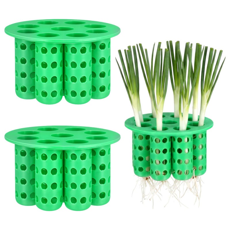 Ferrochef 2 Pack Green Onion Planter Scallion Grower Seed Sprouting Kit Compatible with Regular Mouth Mason Jar for Windowsill Garden, Hydroponics, and Propagation Hydroponics Enthusiasts (Green) - Image 1
