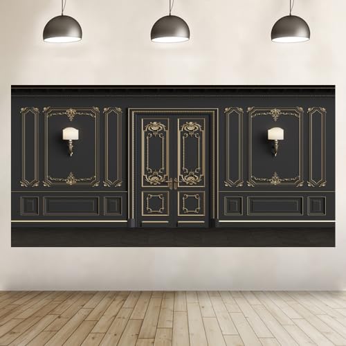 Leyiyi 20x10ft Vintage Room Inside Backdrop European Frame French Door Modern Castle House Cementery Wall Vintage Lantern Photo Background Cowboy Kids Birthday Portrait Studio Prop Vinyl Wallpaper - Image 4