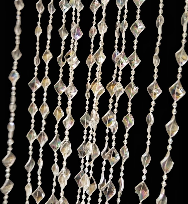 ave split Beaded Curtain Doorways Acrylic Hanging Door Beads String Curtains Tassel Room Divider Screen Decor for Doorway Window Living Room Wedding 050-f-g (Shiny Transparent) - Image 3