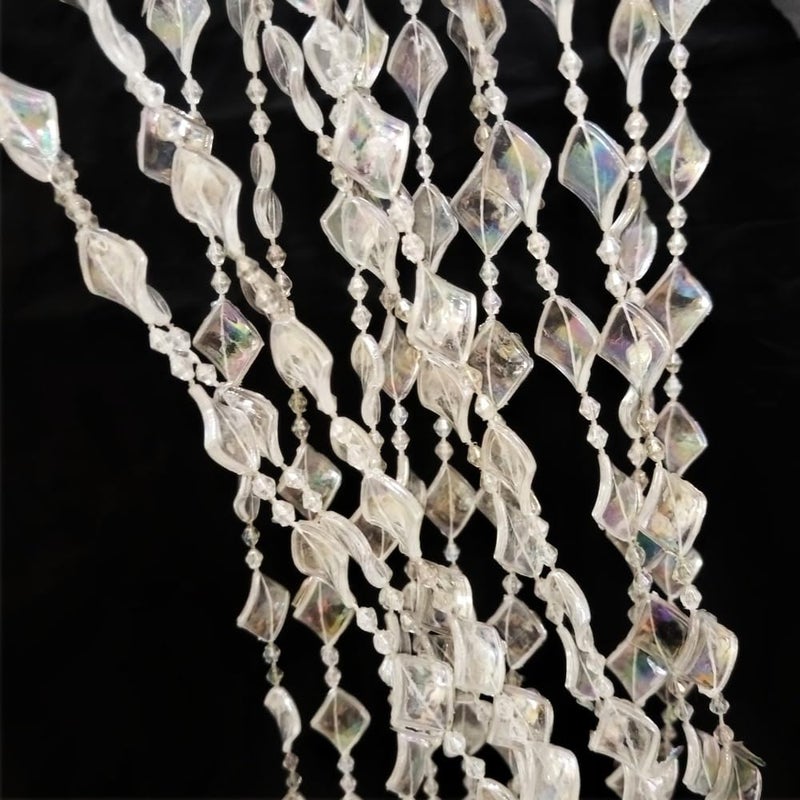 ave split Beaded Curtain Doorways Acrylic Hanging Door Beads String Curtains Tassel Room Divider Screen Decor for Doorway Window Living Room Wedding 050-f-g (Shiny Transparent) - Image 4