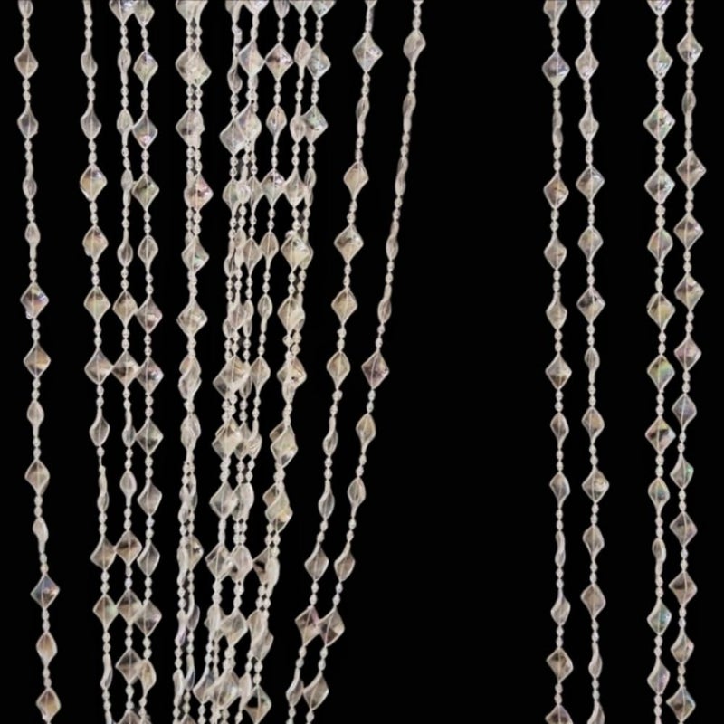 ave split Beaded Curtain Doorways Acrylic Hanging Door Beads String Curtains Tassel Room Divider Screen Decor for Doorway Window Living Room Wedding 050-f-g (Shiny Transparent) - Image 1
