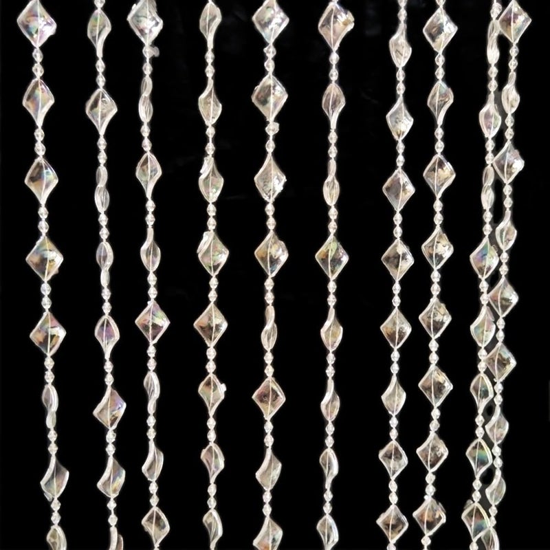 ave split Beaded Curtain Doorways Acrylic Hanging Door Beads String Curtains Tassel Room Divider Screen Decor for Doorway Window Living Room Wedding 050-f-g (Shiny Transparent) - Image 2