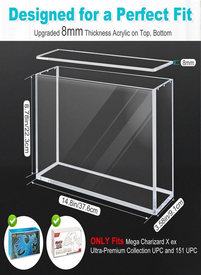Uoiispet Acrylic Display Case Compatible with Mega Charizard X ex Ultra-Premium Collection UPC&151 UPC,8+5mm Thick Magnetic Acrylic Protector Case, UV Resistant Stackable Display for Pokemon Card Collectors - Image 2