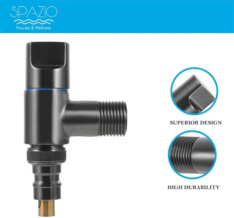 Spazio Washing Tap Black | Laundry Faucet | Washing Machine Facuet (Pack of 1) for Washing Machine/Bathroom Taps with Wall Flange Nozzle Cock Faucet (Wall Mount Installation Type) - Image 4