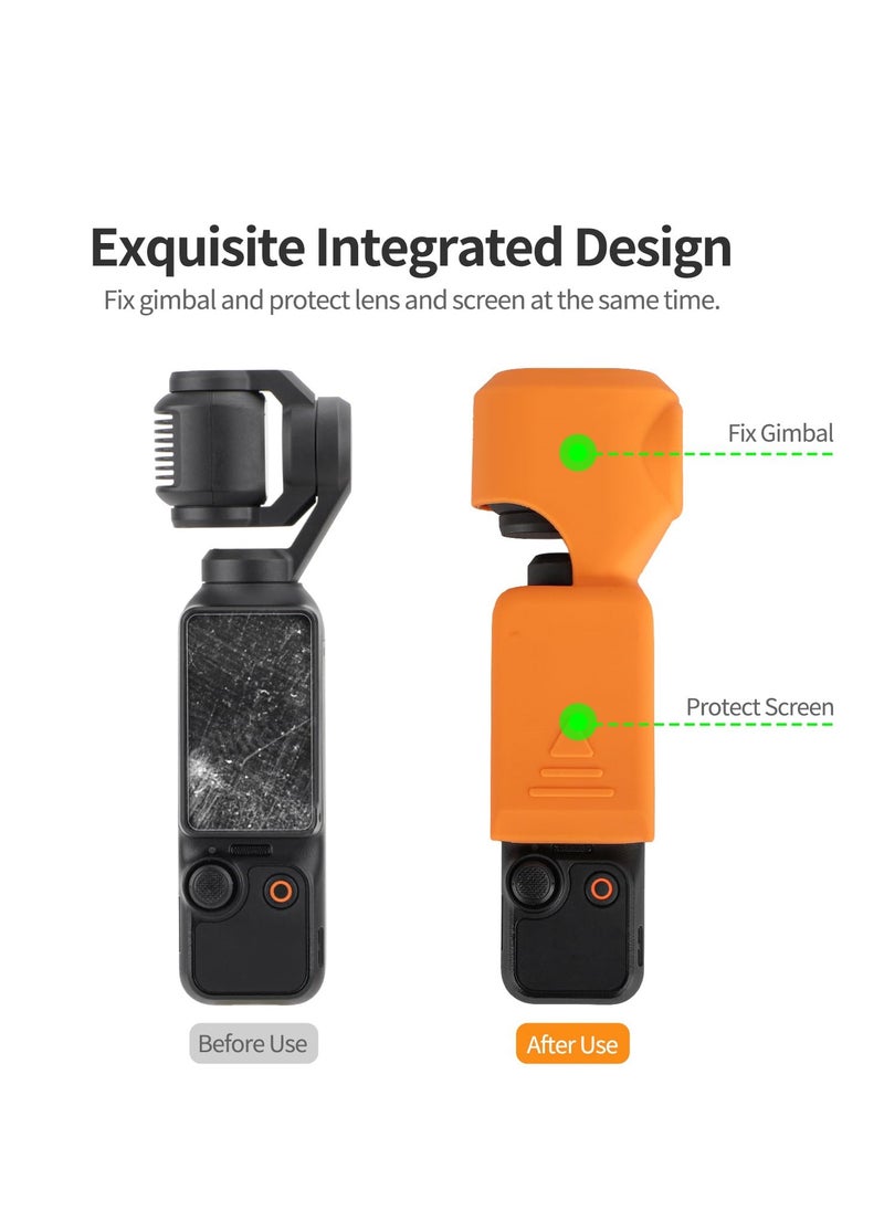 Generic Silicone Protective Cover For DJI Osmo Pocket 3 Gimbal Protective Case Protect Screen Anti-dust Anti-Drop Protective Case Protection Accessory (Black)  - Image 3