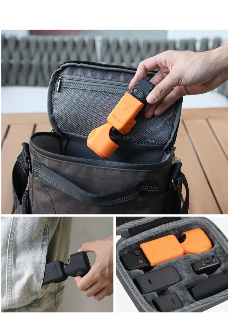 Generic Silicone Protective Cover For DJI Osmo Pocket 3 Gimbal Protective Case Protect Screen Anti-dust Anti-Drop Protective Case Protection Accessory (Black)  - Image 4