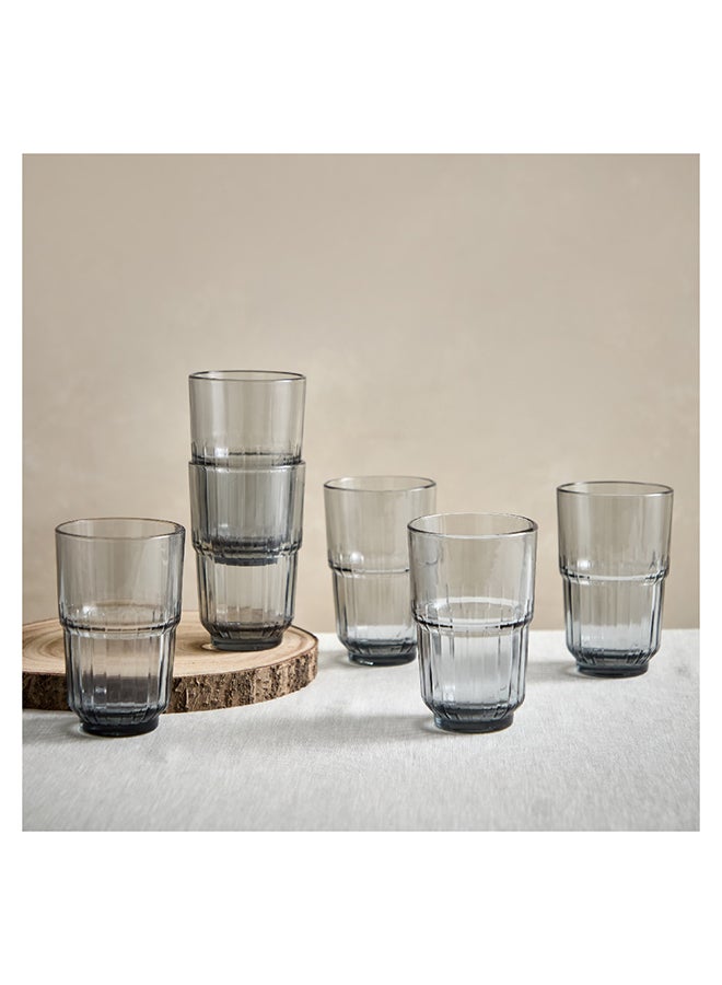 Home Box Smoky 6-Piece Tall Stackable Tumbler Set 340 ml - Image 1