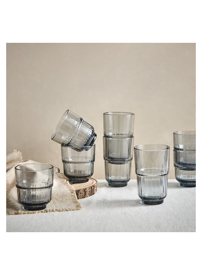 Home Box Smoky 6-Piece Tall Stackable Tumbler Set 340 ml - Image 4