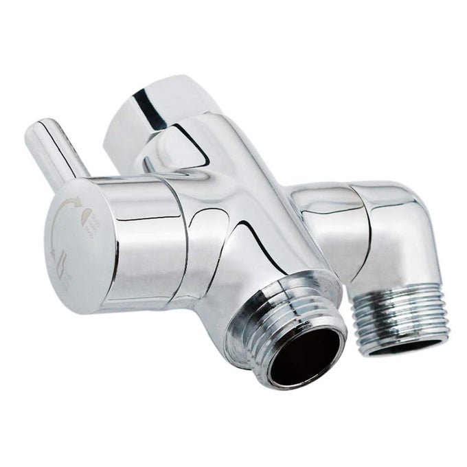 BRASS SHOWER ARM DIVERTER VALVE FOR HANDHELD SHOWER HEAD AND FIXED SPRAY HEAD G12 3 WAY UNIVERSAL BATHROOM SYSTEM COMPONENT REPLACEMENT PART POLISHED CHROME