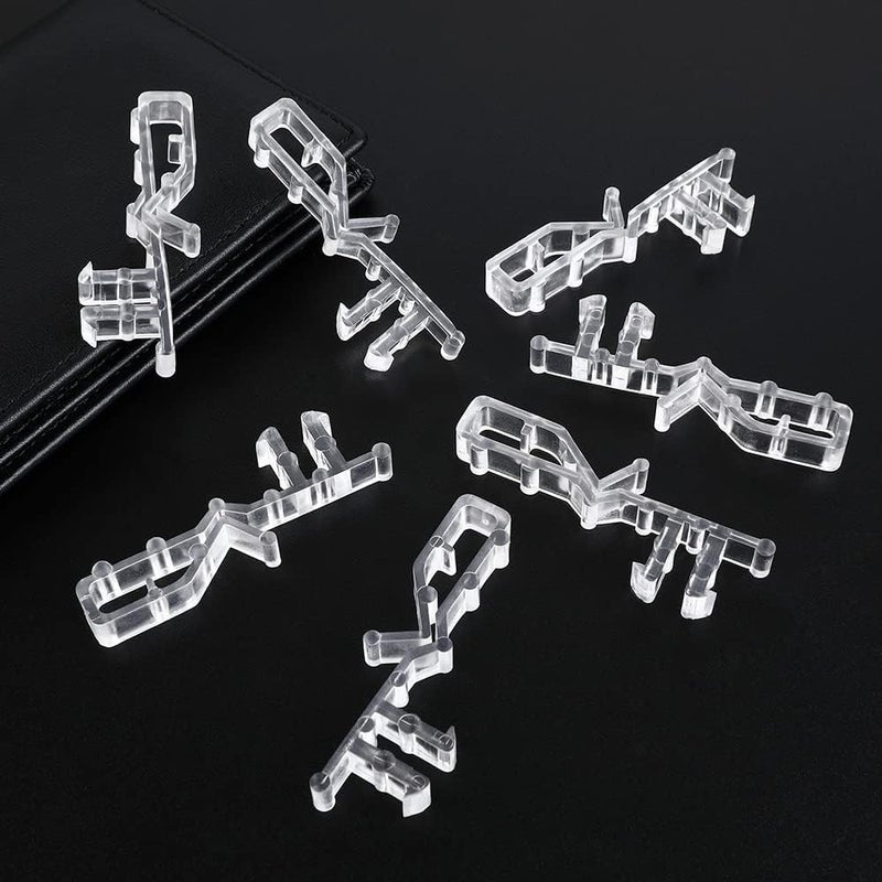 Takngjd 12 PCS Hidden Channel Valance Clips  2-1/8inch Clear Plastic Blinds Clips for Valance with a Groove in The Back - Image 2