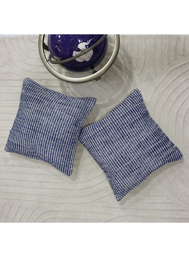 Danube Home Gleam Hand Woven Cushion 50x50cm White/Blue  | Cover: 80% Cotton + 20% Other Fibers
Filling: 100% Virgin Polyester FiberThrow Pillow For Sofas, Couches, Beds  For Living Room