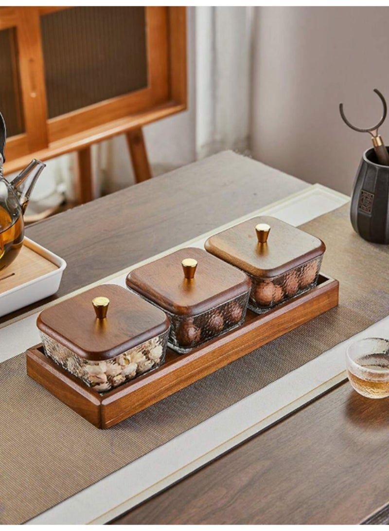 Vonqu Wood Grain Fruit Plate – Versatile Serving Tray for Dried Fruits, Nuts, Candy, Cookies, Chips, and Party Snacks - Image 2