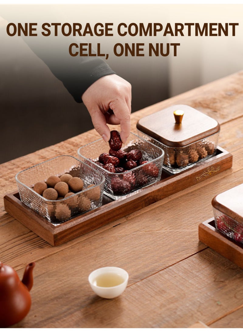 Vonqu Wood Grain Fruit Plate – Versatile Serving Tray for Dried Fruits, Nuts, Candy, Cookies, Chips, and Party Snacks - Image 4