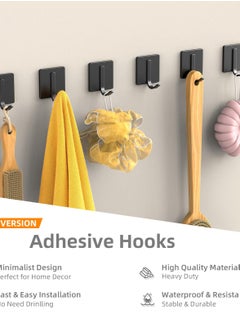 Excefore Towel Hooks, 6 Pack Improved Adhesive Hooks, Heavy Duty and Waterproof , Wall Hooks for Hanging Towels, and More - Ideal for Bathroom, Kitchen, Easy Wall Mounting  - Image 2