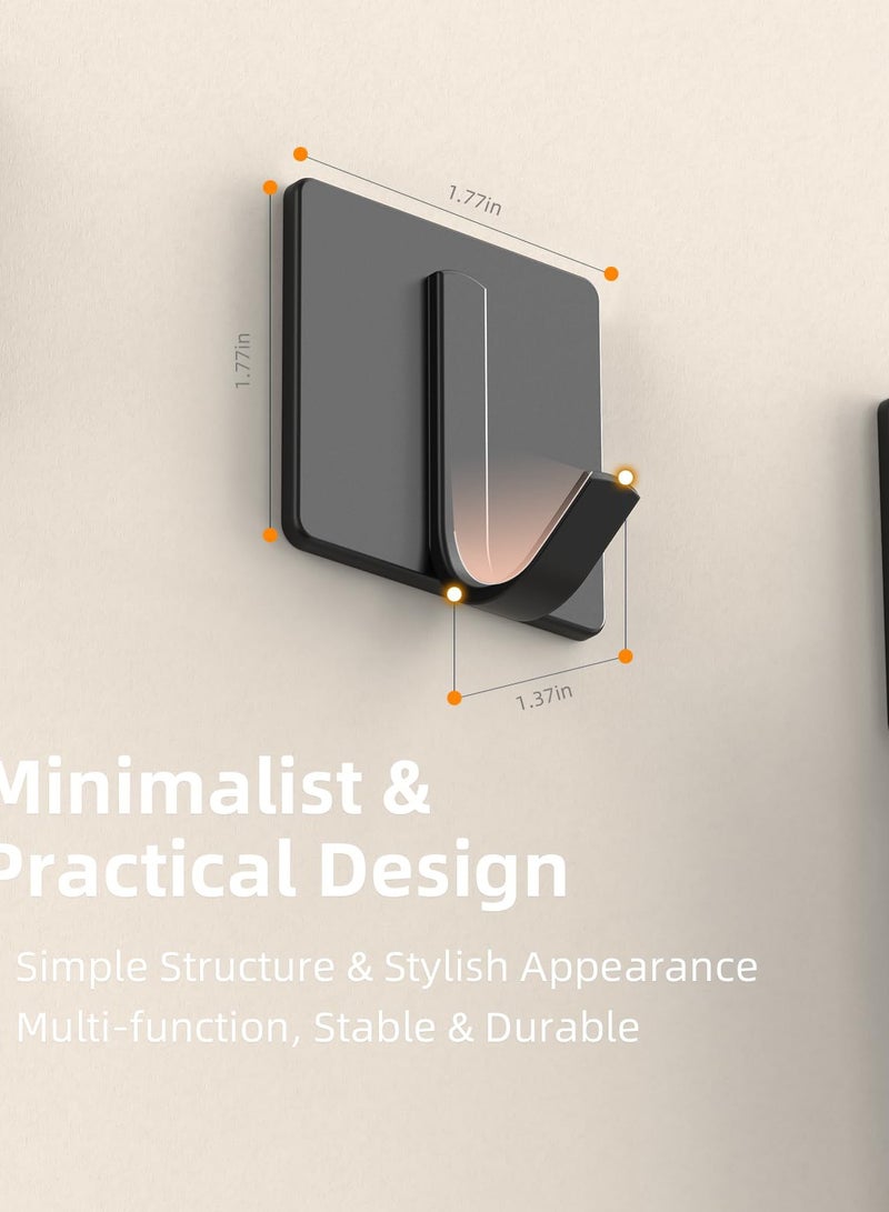 Excefore Towel Hooks, 6 Pack Improved Adhesive Hooks, Heavy Duty and Waterproof , Wall Hooks for Hanging Towels, and More - Ideal for Bathroom, Kitchen, Easy Wall Mounting - Image 3