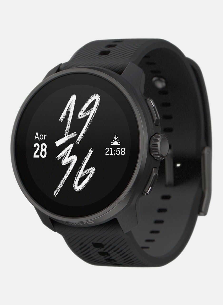 Suunto Race Stainless Performance Watch | 45mm HD AMOLED Screen, Digital Crown, HRV, Race, Train, Recover, Long Battery, Offline Maps, Dual-band GPS/GNSS, 95+ Sports Mode, Planner - All Black
