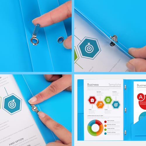 EOOUT 20 Pack Pocket Folders with Prongs, 10 Colors Heavy Duty File Folders with Clear Front Pocket for Letter Size Paper, Poly Folders with Business Card Slot for School Home and Office - Image 4