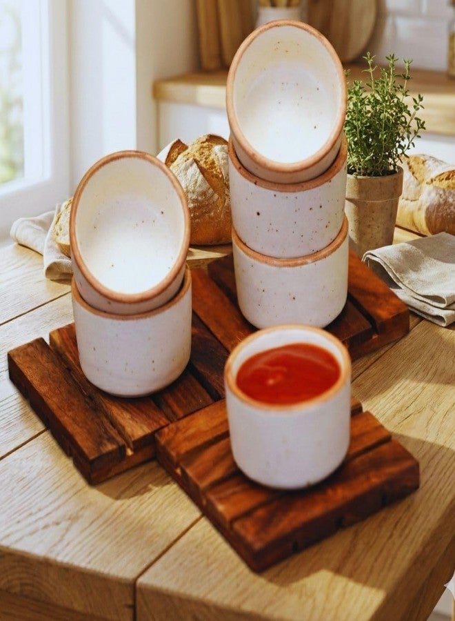 Yourowndcor Handpainted Ceramic Chutney Bowl/Pickle/Sauce Katori Set in Round Shape (40 ML, Small, Set of 6) - Image 2