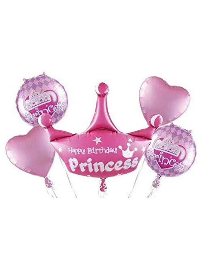 هونج كونج بالونز - باقة بالونات عيد ميلاد الأميرة من HK Balloons (مجموعة من 5) (عيد ميلاد سعيد للأميرة) - Image 1