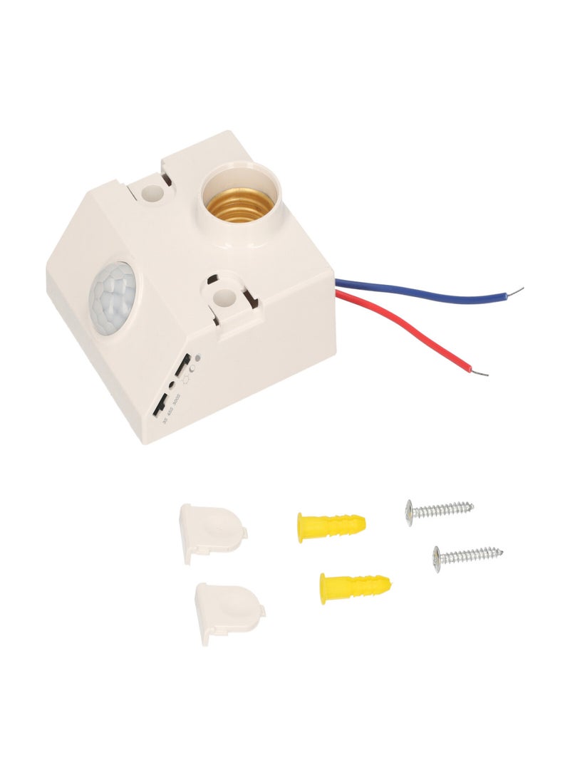 PIR Motion Sensor Lampholder E27 Live Line & Zero Line Wired Motion Activated LED Bulb Lamp Base with Adjustable Brightness & Delay Time Body Induction Detector for Indoor (AC 110-245V) - Image 4