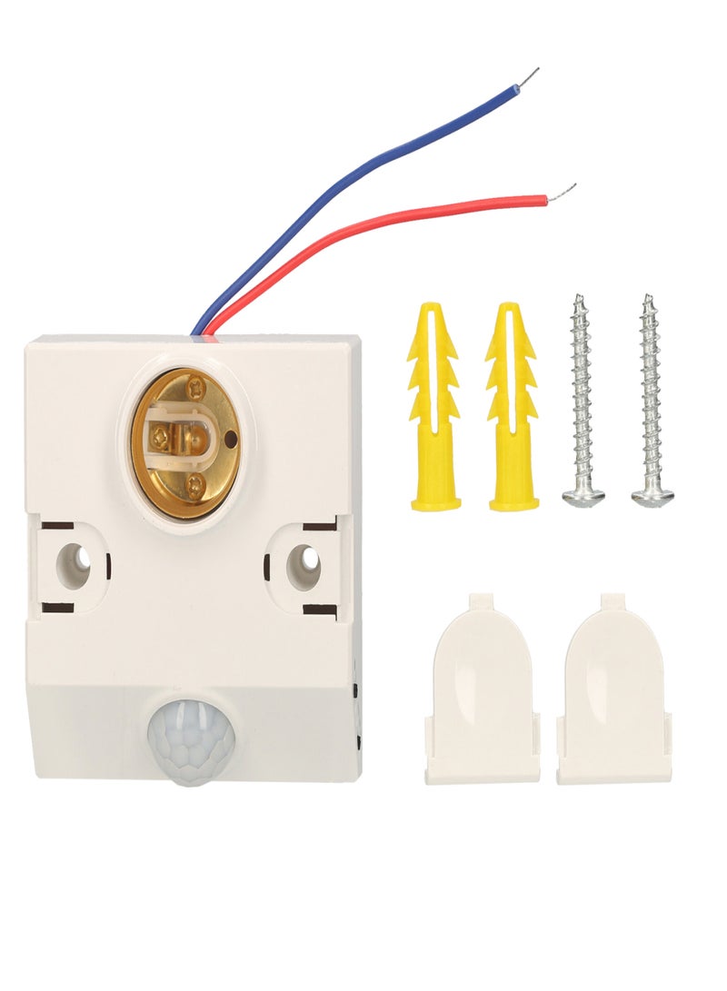 PIR Motion Sensor Lampholder E27 Live Line & Zero Line Wired Motion Activated LED Bulb Lamp Base with Adjustable Brightness & Delay Time Body Induction Detector for Indoor (AC 110-245V) - Image 5