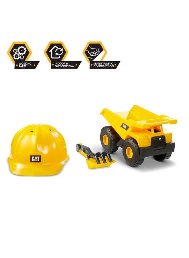 CAT CAT Construction Toys, Dump Truck Set with CAT Hard Hat and Sand Tools, Outdoor Toys for Kids Ages 3+  - Image 3