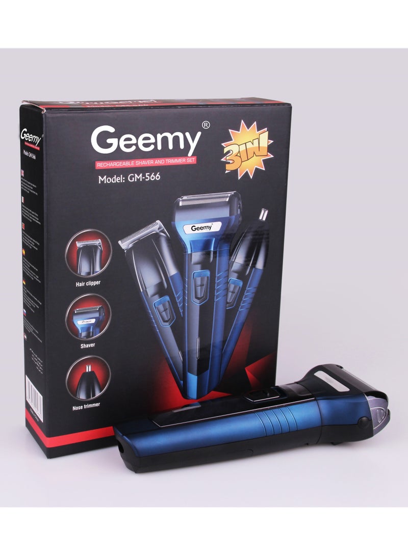 GEEMY GM566 3 in 1 Rechargeable Personal Grooming Kit Hair Clipper and Electric Shaver - Image 1
