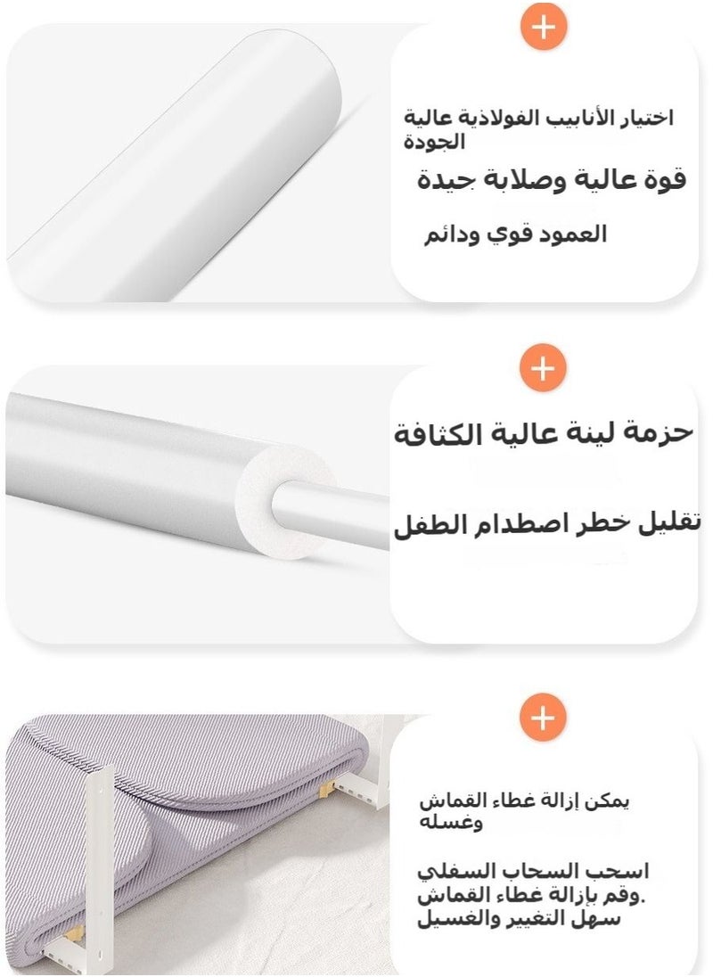 XiuWoo - 1-Piece Toddler Bed Rails Guard Foldable Crib Rail Guard Baby Bed Rail for Toddlers Elderly with Reinforced Anchor Safety for Cribs, Twin, Double, Full-Size Queen and King Bed Portable Child Bed Safet - Image 1