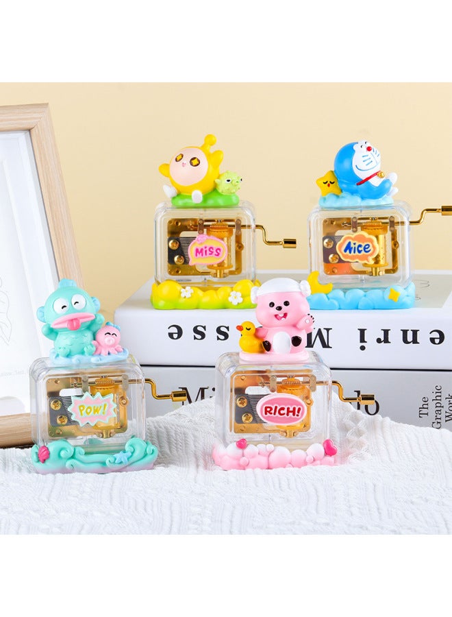 Creative Cozy Time Hand Series Music Box Cute Girl Decoration Hand-made Music Birthday Gift Music Box-Color:Y005c Qingbo Lotus Shadow-Size:Hand Music Box  - Image 2