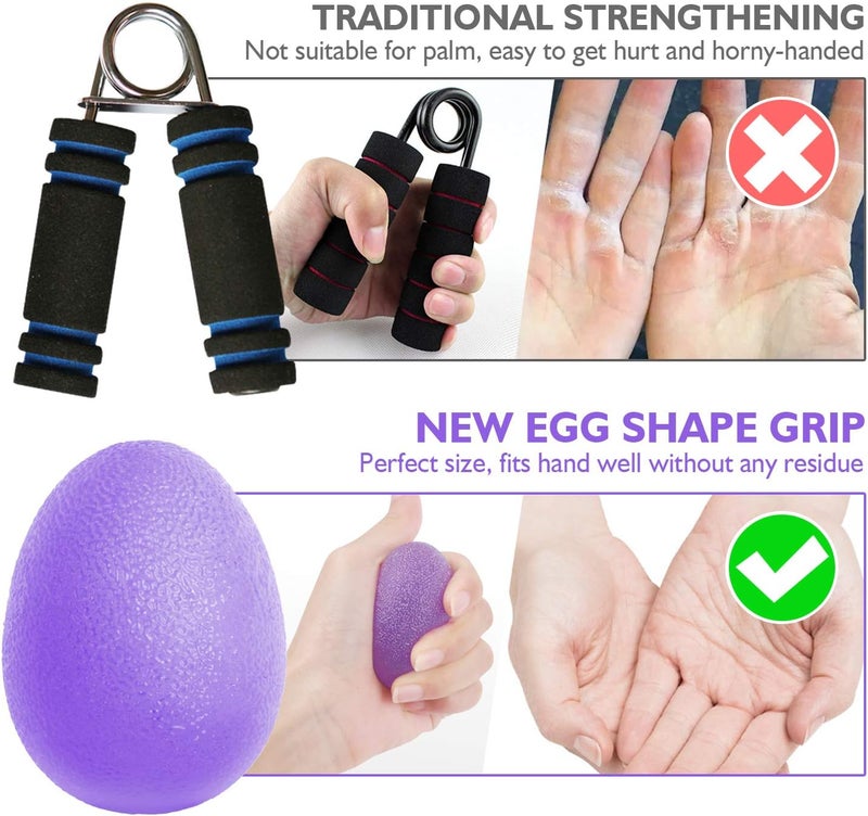 Peradix Hand Grip Strength Trainer, Stress Relief Ball, Wrist Rehab Therapy Hand Grip Equipment Ball Squishy Tools - Set of 3 Finger Resistance Exercise Squeezer - Image 2