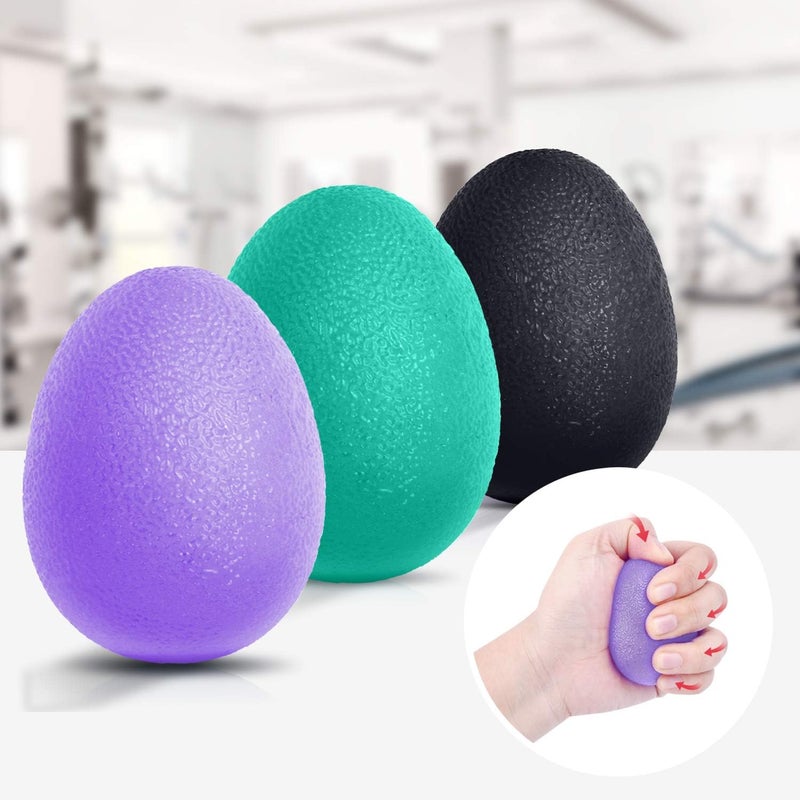 Peradix Hand Grip Strength Trainer, Stress Relief Ball, Wrist Rehab Therapy Hand Grip Equipment Ball Squishy Tools - Set of 3 Finger Resistance Exercise Squeezer - Image 1