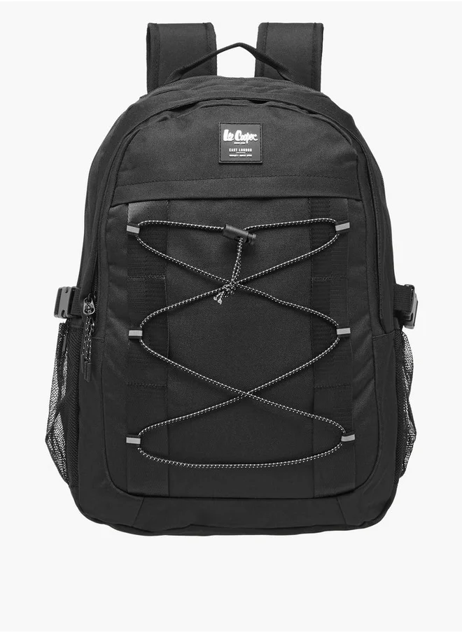 Lee Cooper Men's Logo Applique Backpack with Adjustable Straps and Zip Closure - 14x31x46 cm