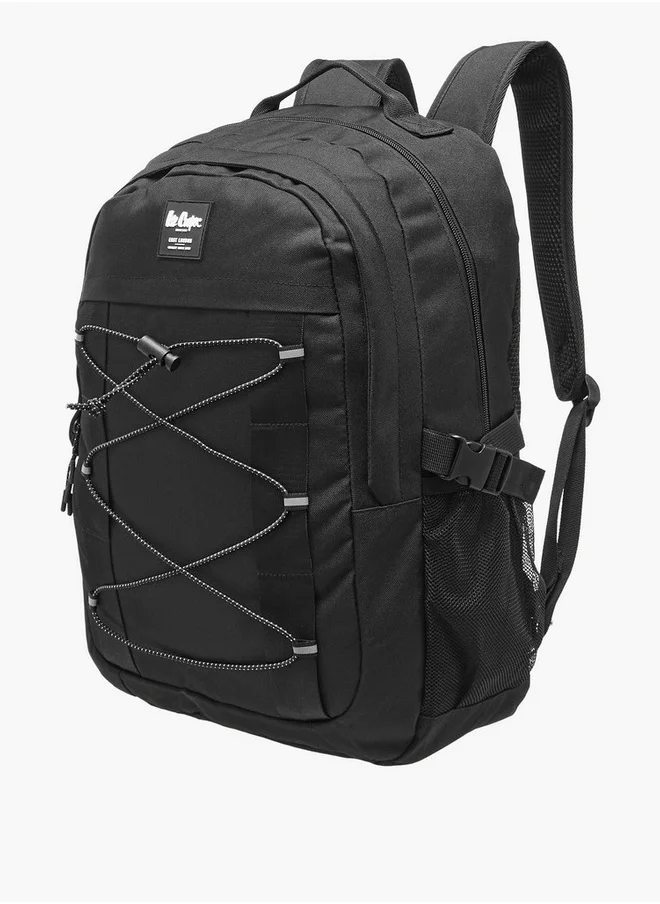 Lee Cooper Men's Logo Applique Backpack with Adjustable Straps and Zip Closure - 14x31x46 cm