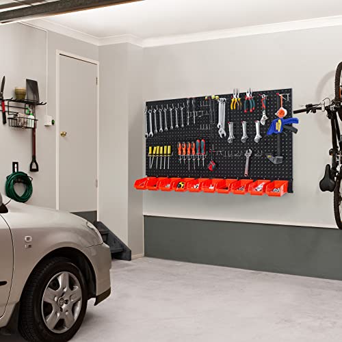 Ultrawall Pegboard Wall Organizer, Black Metal Pegboard Panels, Garage Storage System with Hooks and Storage Bins, 59pcs - Image 5