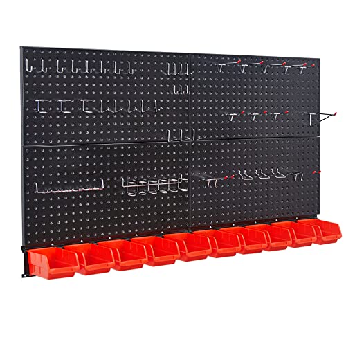 Ultrawall Pegboard Wall Organizer, Black Metal Pegboard Panels, Garage Storage System with Hooks and Storage Bins, 59pcs - Image 3