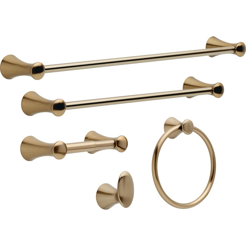 Delta Lahara (1-Pack) Hand Towel Holder Champagne Bronze Towel Racks for Bathroom Wall Round Towel Ring Holder for Bath Towel Hanger for Kitchen, Bathroom Accessories 73846-CZ - Image 3