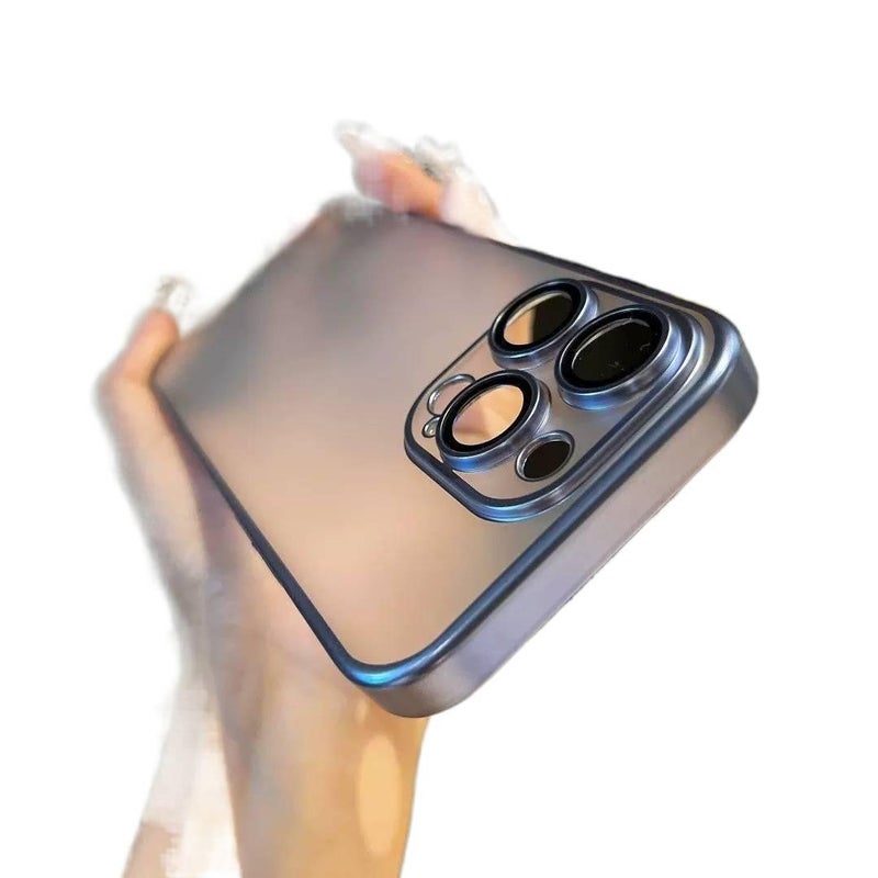 LS غطاء واقي بPC لـ iPhone 15 / 15 Plus / 15 Pro / 15 Pro Max مع مقاوم للصدمات وحماية من السقوط مع مقاوم للصدمات مع ملمس ناعم مع لمسة نهائية غير لامعة باللون أزرق باللون الأزرق - Image 1