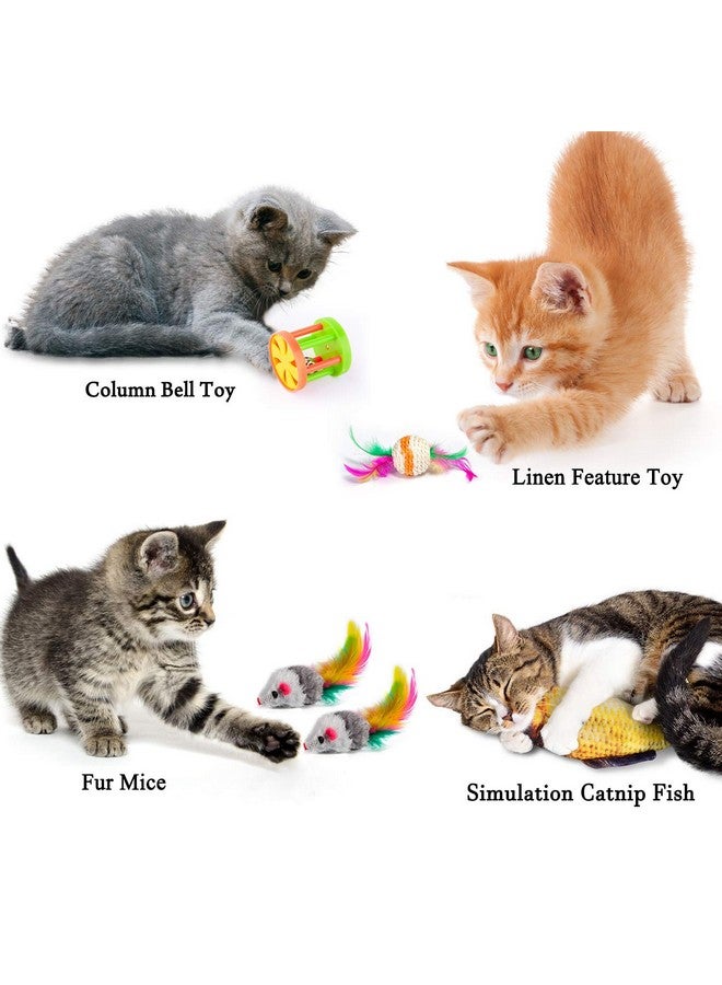 MIBOTE 28Pcs Cat Toys Kitten Toys Assorted, Cat Tunnel Catnip Fish Feather Teaser Wand Fish Fluffy Mouse Mice Balls and Bells Toys for Indoor Cat Puppy Kitty Interactive Cat Toy Set - Image 4