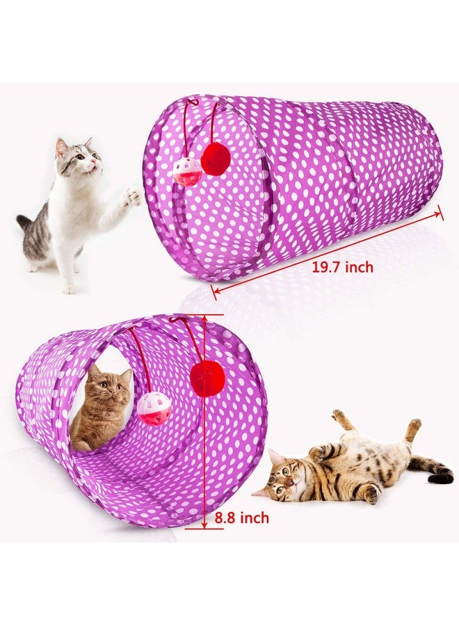 MIBOTE 28Pcs Cat Toys Kitten Toys Assorted, Cat Tunnel Catnip Fish Feather Teaser Wand Fish Fluffy Mouse Mice Balls and Bells Toys for Indoor Cat Puppy Kitty Interactive Cat Toy Set - Image 3