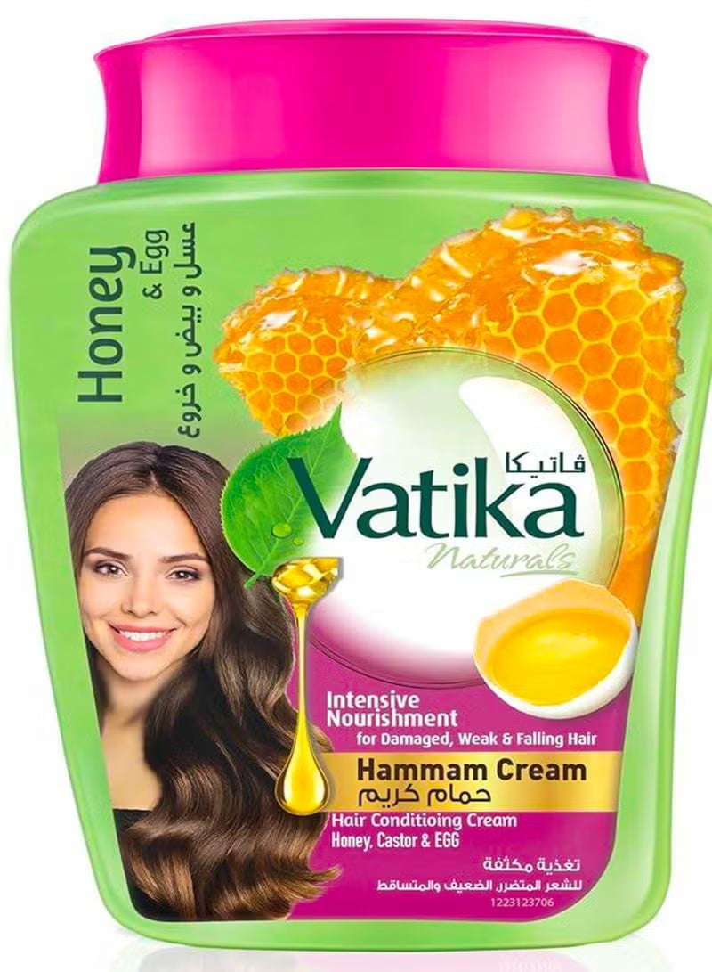 Vatika Naturals Honey, Egg & Castor Bath Cream Intensive Nourishment 450g - Image 1