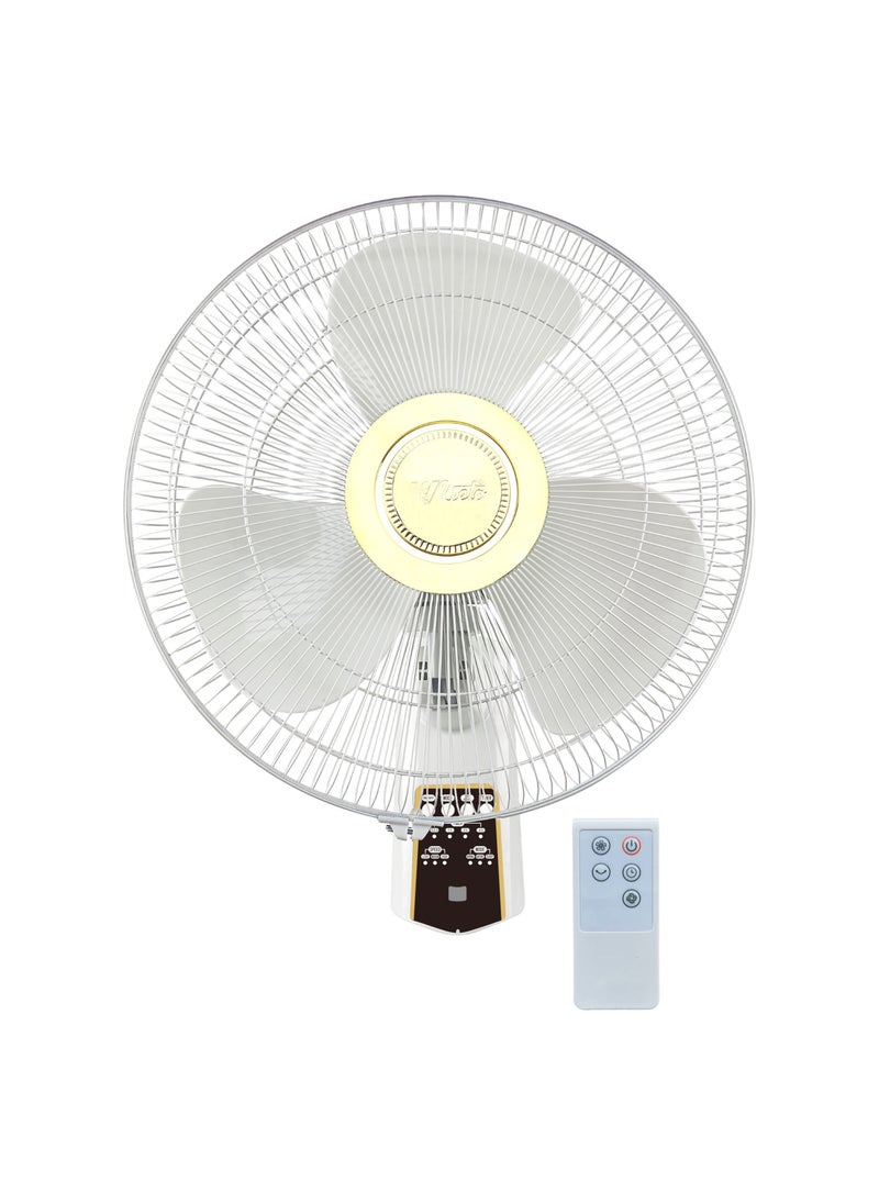 Veto - Veto Wall Mounted Remote Control Electric Cooling Fan with Remote- Timer Smart Modern Design |16 inch Tilting Oscillating Rotating Fan for Home Office, White - Image 1