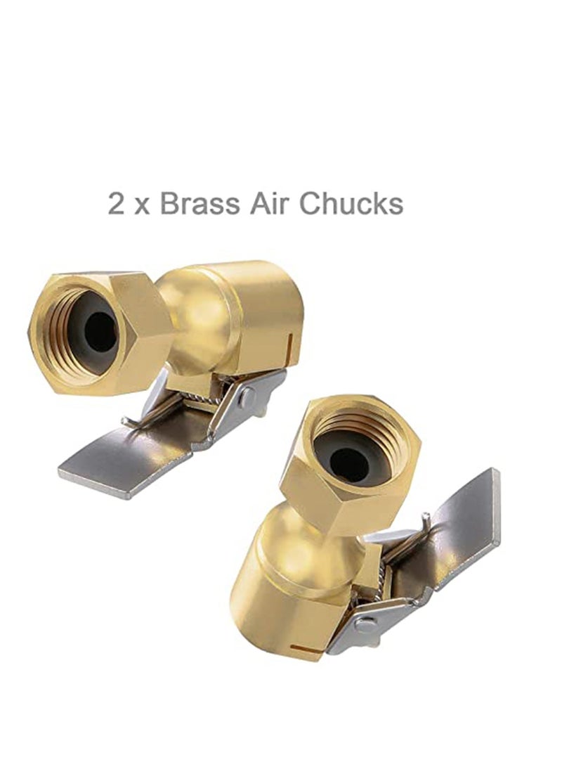SYOSI Air Chuck Durable, Convenient use,  Twist-on Tire Chuck Clip-on Air Chuck, Heavy Duty Closed Flow Lock on Tire Chuck with Clip for Inflator Gauge Compressor Accessories, Yellow - Image 2