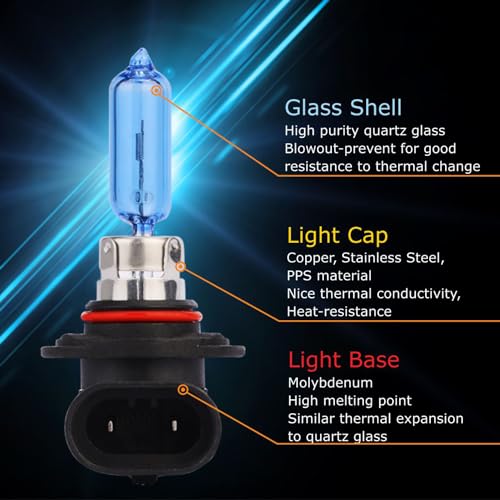 Sinoparcel 9012/HIR2 Halogen High and Low Beam Headlight Bulbs,200% More Brightness Replacement for Standard 55W Bulb,Pack of 2 - Image 3