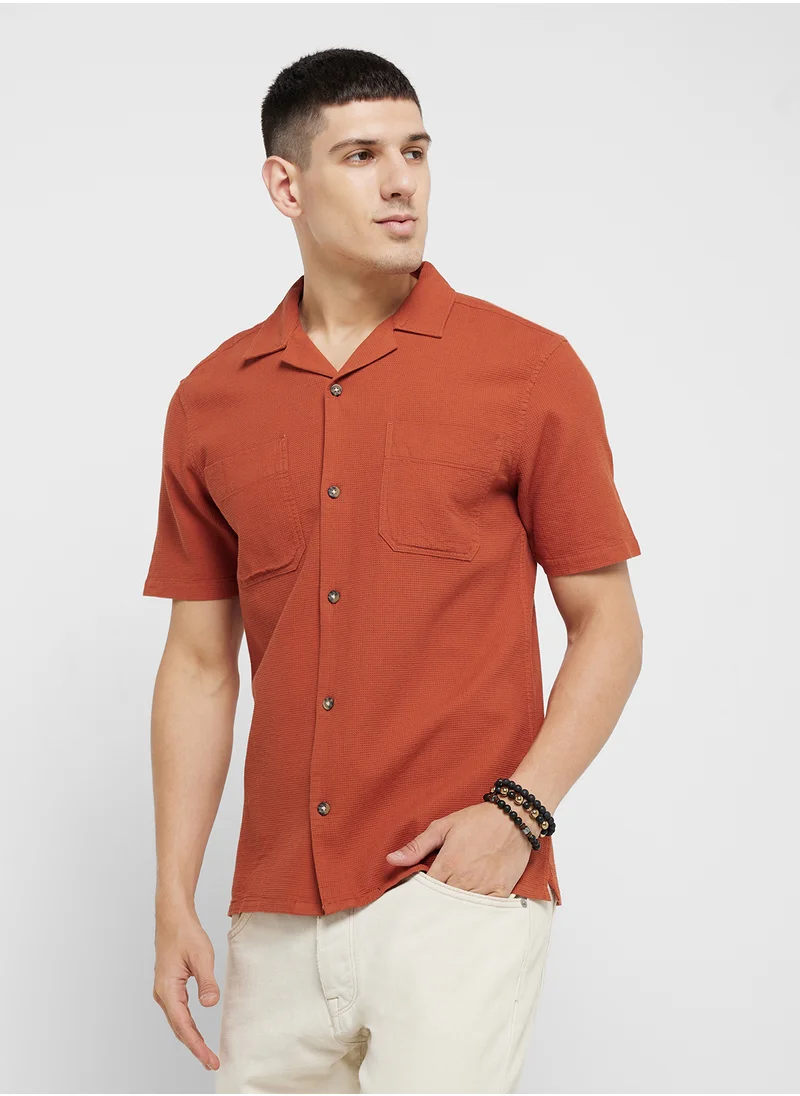 سفنتي فايف Linen Short Sleeve Shirt