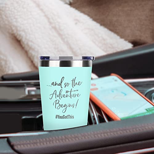 SHOW-YA Good Luck Gifts - Congratulations Gifts for Women,New Job Gift for Women,Farewell Going Away Gift for Friends Coworker,And So The Adventure Begins You Got This,16 OZ Tumbler - Image 5