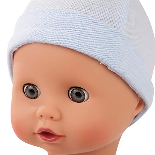 Götz Gotz Muffin to Dress 13" Soft Cloth/Vinyl Baby Doll in Blue with Blue Sleeping Eyes - Image 2